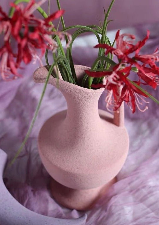 Handmade Medieval Style Ceramic Decorative Flower Vase with Matte
