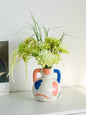 Handpainted Contemporary Abstract Ceramic Vase - Whimsical Eclectic