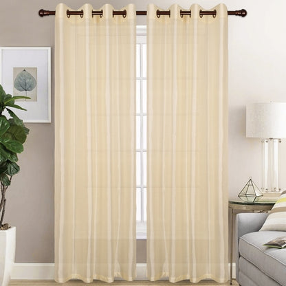 Christina - Faux Silk Semi Sheer Panel - Set of Two - Assorted Colors
