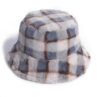 Blue Plaid Bucket Hat, Gingham checkered hat