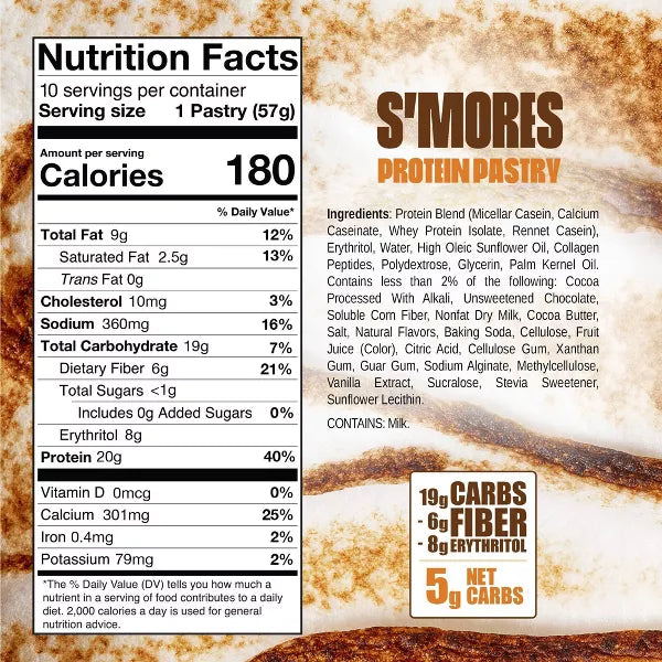 Legendary Foods Gluten Free and Keto Friendly Protein Pastry - S'mores