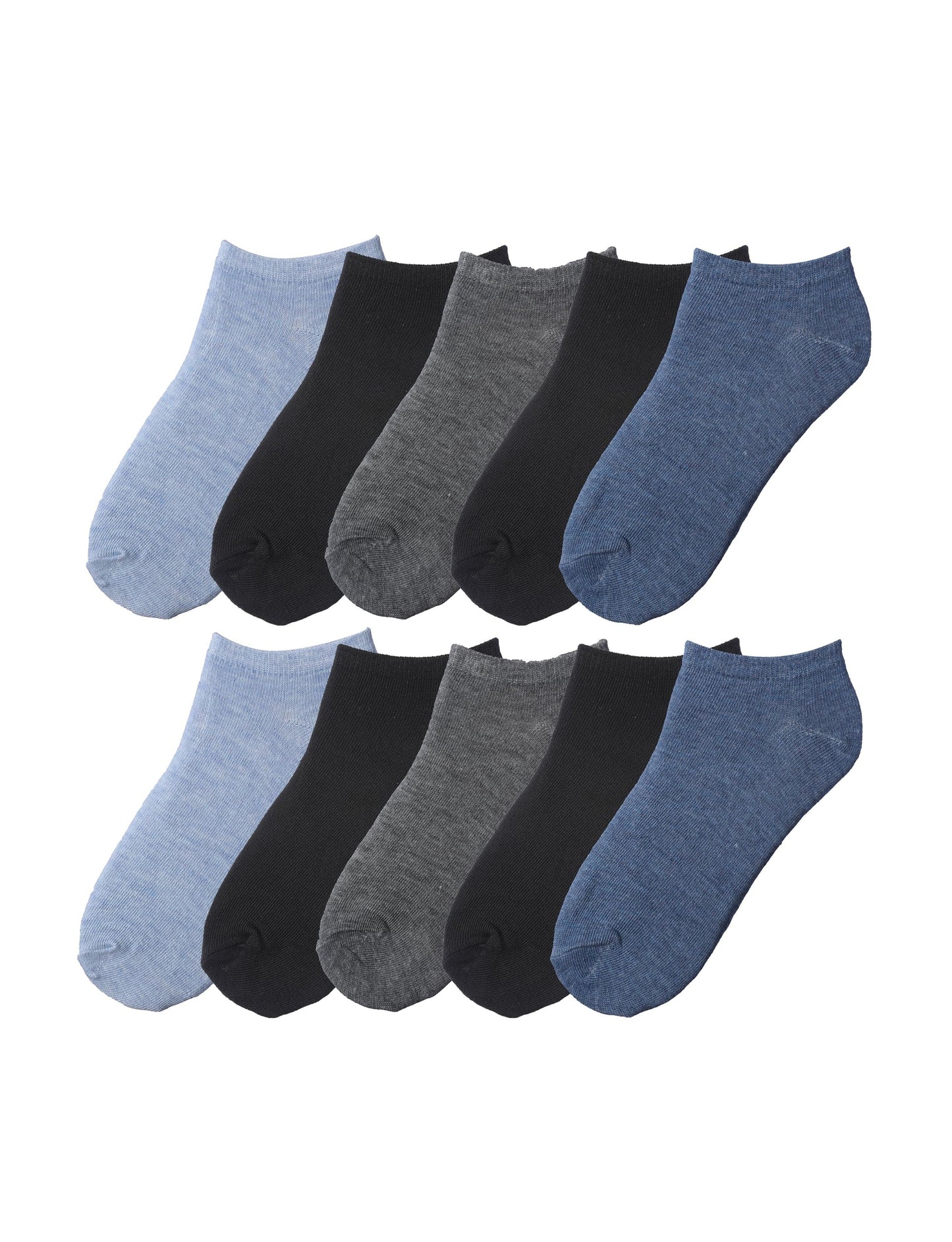 Big Kids Boys 10 Pairs Classy Lightweight Novelty Black Denim Chambrey