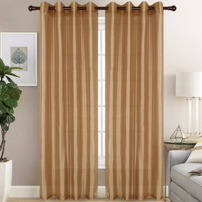 Christina - Faux Silk Semi Sheer Panel - Set of Two - Assorted Colors
