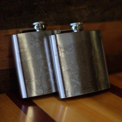 Ouray - Colorado Engraved Topographic Map Hip Flask
