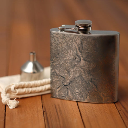 Ouray - Colorado Engraved Topographic Map Hip Flask
