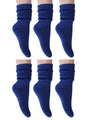 Royal Blue Slouch Socks for Women Cotton Knee High Shoe Size 5 to 10
