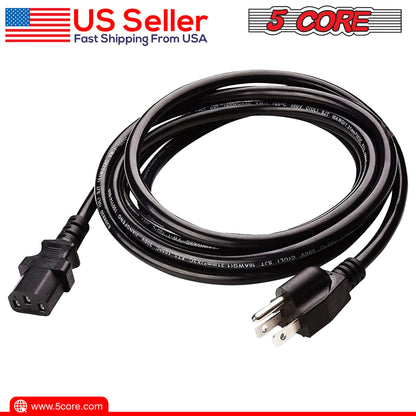 5Core AC Power Cord 6 Ft 3 Prong US Male - Female Extension Adapter