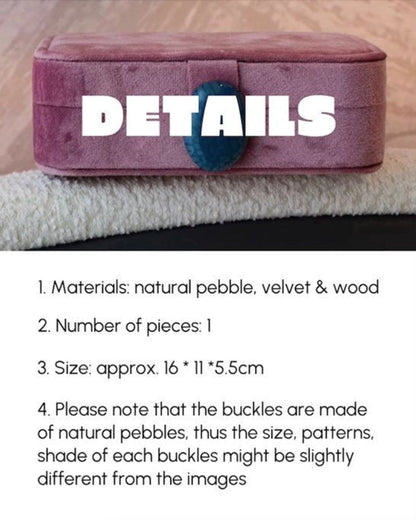 Pebble Jewellery Case, Vintage Velvet Accessory Storage Box Organiser
