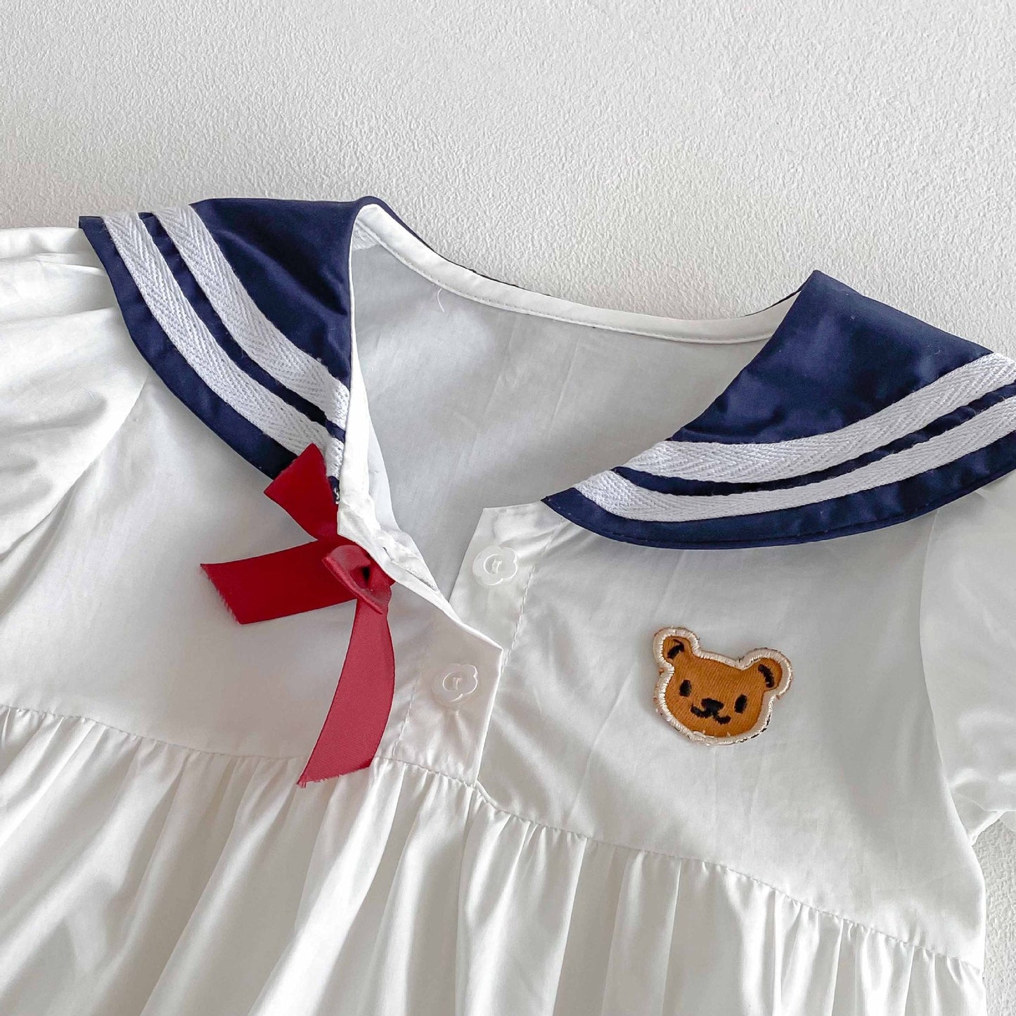 Summer Arrival Baby Girls Cute Preppy Short Sleeves Butterfly-bow