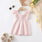 Arrival Summer Baby Kids Girls Plain Simple Solid Color Fly Sleeves