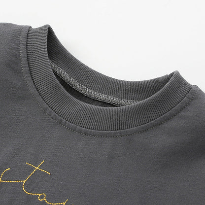 Baby Boy Slogan Pattern Solid Color Good Quality Hoodie