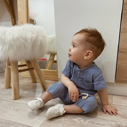 Summer New Arrival Baby Kids Short Sleeves Solid Color T-Shirt And