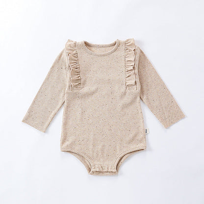 Autumn Hot Selling Baby Unisex Tiny Dots Pattern Long Sleeves Onesies