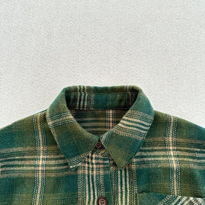 European and American Vintage Style Kids’ Outerwear: Plaid Long