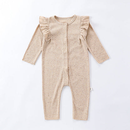 Autumn Hot Selling Baby Unisex Tiny Dots Pattern Long Sleeves Onesies