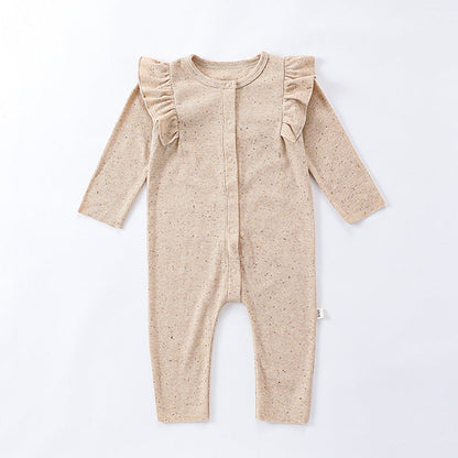 Autumn Hot Selling Baby Unisex Tiny Dots Pattern Long Sleeves Onesies