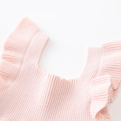 Arrival Summer Baby Kids Girls Plain Simple Solid Color Fly Sleeves