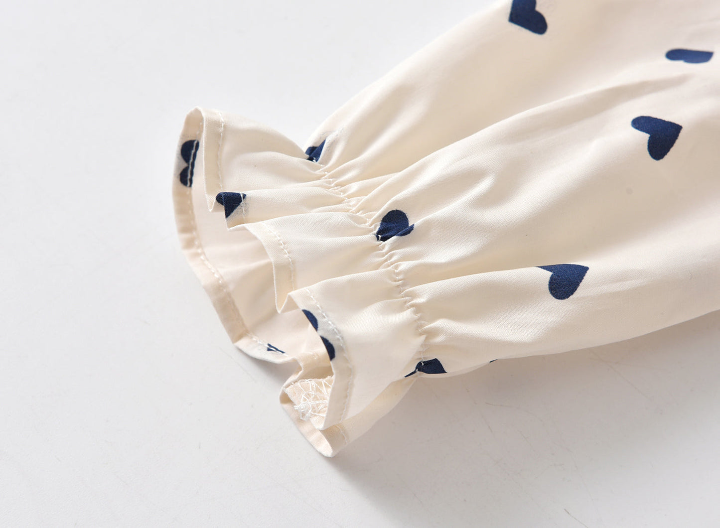Baby Girls Heart Print With Headband Long-Sleeved Onesies