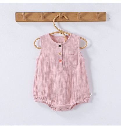 Summer Arrival Baby Unisex Sleeveless Plain Onesies Bodysuits