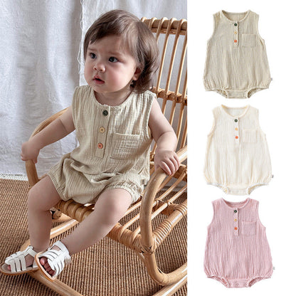 Summer Arrival Baby Unisex Sleeveless Plain Onesies Bodysuits