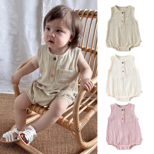 Summer Arrival Baby Unisex Sleeveless Plain Onesies Bodysuits