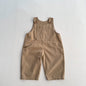 Autumn Unisex Baby Solid Color Sleeveless Casual Overalls Romper