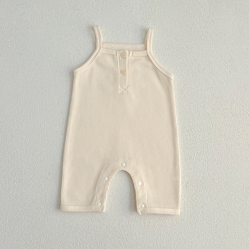Summer Baby Kids Waffle Grid Sleeveless Vest And Bloomers Sets And