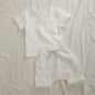 Summer New Arrival Baby Kids Short Sleeves Solid Color T-Shirt And