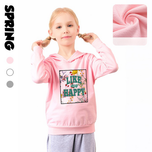 Baby Floral And Slogan Print Pattern Soft Cotton Hoodies