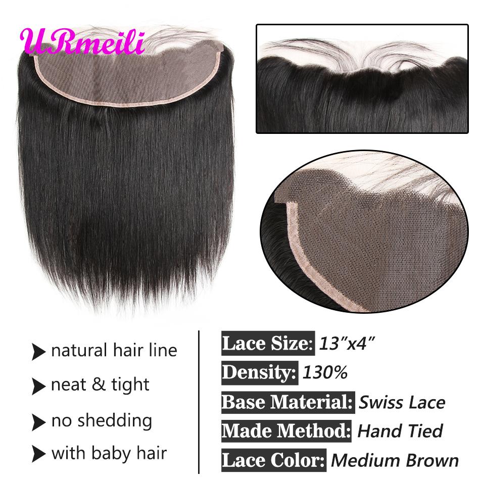 Indian Straight Virgin Hair Bundles With Frontal HD Transparent Lace