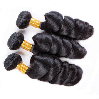 10a grade brazilian hair loose wave bundles with closures human hair