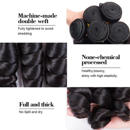 10a grade brazilian hair loose wave bundles with closures human hair