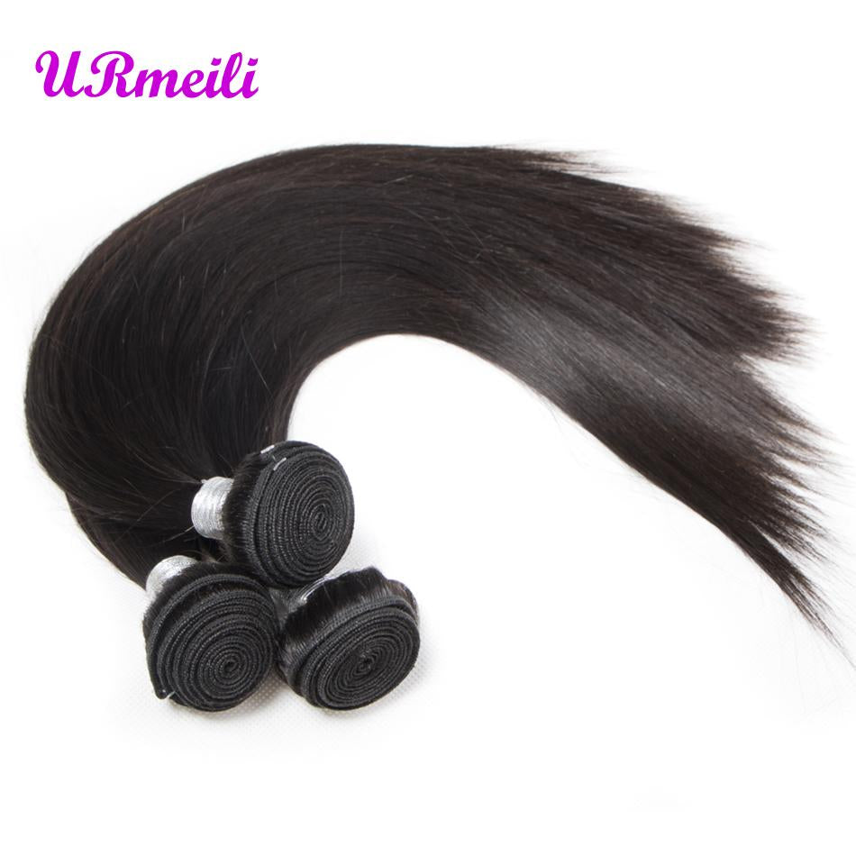 Indian Straight Virgin Hair Bundles With Frontal HD Transparent Lace