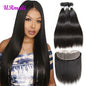 Indian Straight Virgin Hair Bundles With Frontal HD Transparent Lace