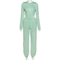 Casual Workout Sporty Two Piece Set for Women Autumn Long Sleeve
