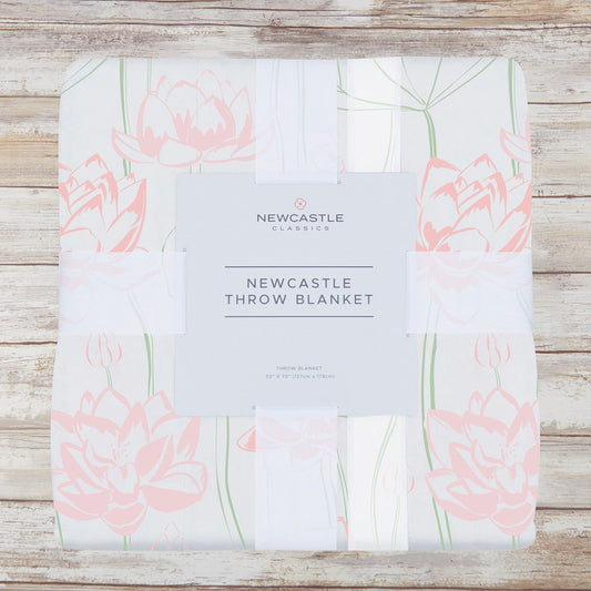 Water Lily Bamboo Throw Blanket