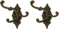 Cast Iron Swivel Wall Hook Bracket with 3 Hooks - Set of 2, 5.75"