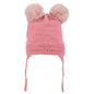 Infant & Toddler Knitted Winter Beanie with Pompom "Ears" For Girls