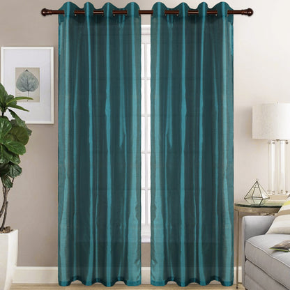 Christina - Faux Silk Semi Sheer Panel - Set of Two - Assorted Colors