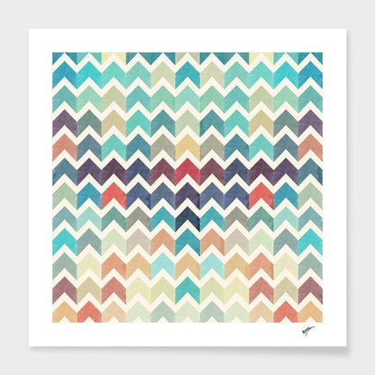 Watercolor Chevron Pattern II   Frame